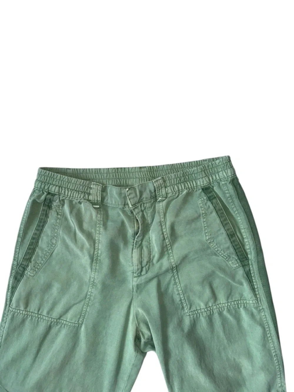 Zara Green High-Waist Tie-Belt Trousers size XL